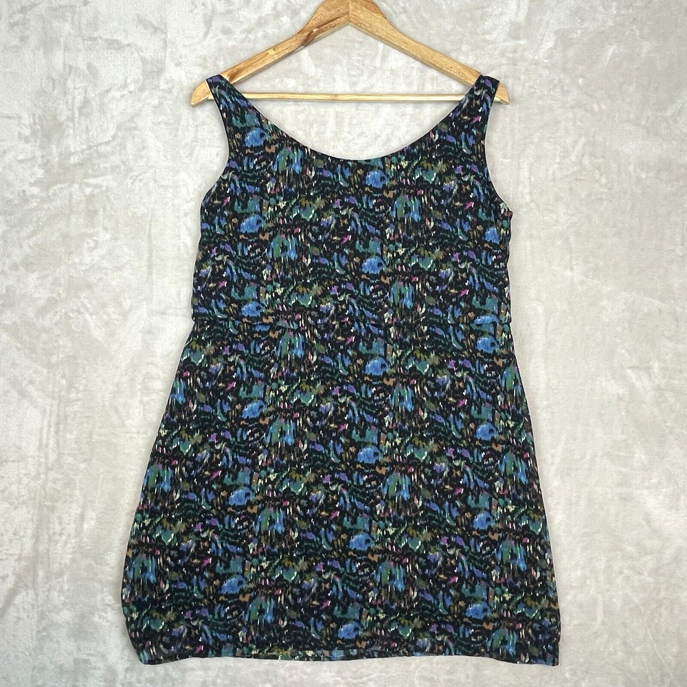 Vintage Havana Sleeveless Mini Dress Size Medium Peacock Print Boho Party